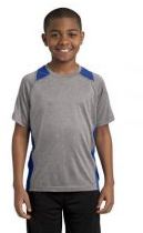 Sport-Tek Unisex Youth Heather Colorblock Contender Short Sleeve T-shirt